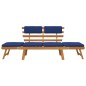 Panca da Giardino Cuscini 2-in-1 190 cm Legno Massello d'Acacia