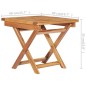 vidaXL Lettino Prendisole con Tavolo e Cuscino in Massello di Teak vidaXL Lettino Prendisole con Tavolo e Cuscino in Massello di Teak