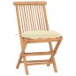 vidaXL Set da Pranzo Giardino Pieghevole 3 pz Cuscino Massello di Teak vidaXL Set da Pranzo Giardino Pieghevole 3 pz Cuscino Massello di Teak