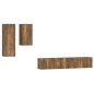 Set di Mobili Porta TV 4 pz Rovere Fumo in Legno Multistrato Set di Mobili Porta TV 4 pz Rovere Fumo in Legno Multistrato