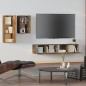 Set di Mobili Porta TV 4 pz Rovere Fumo in Legno Multistrato Set di Mobili Porta TV 4 pz Rovere Fumo in Legno Multistrato