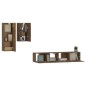 Set di Mobili Porta TV 4 pz Rovere Fumo in Legno Multistrato Set di Mobili Porta TV 4 pz Rovere Fumo in Legno Multistrato