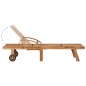 vidaXL Lettino Prendisole con Tavolo e Cuscino in Massello di Teak vidaXL Lettino Prendisole con Tavolo e Cuscino in Massello di Teak