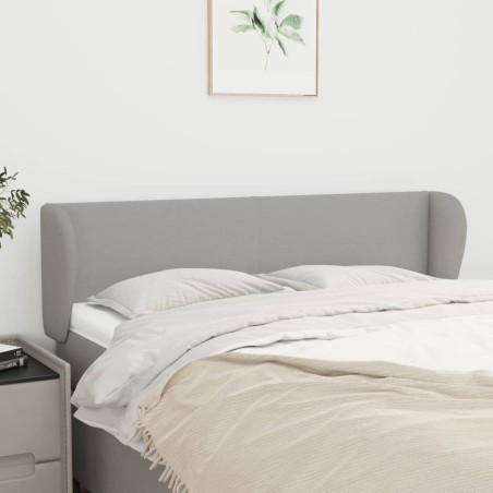 Testiera ad Orecchio Grigio Chiaro 147x23x78/88 cm in Tessuto