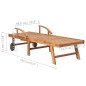 vidaXL Lettino Prendisole con Tavolo e Cuscino in Massello di Teak vidaXL Lettino Prendisole con Tavolo e Cuscino in Massello di Teak