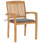 vidaXL Sedie da Giardino 2 pz con Cuscini Grigi Massello di Teak vidaXL Sedie da Giardino 2 pz con Cuscini Grigi Massello di Teak