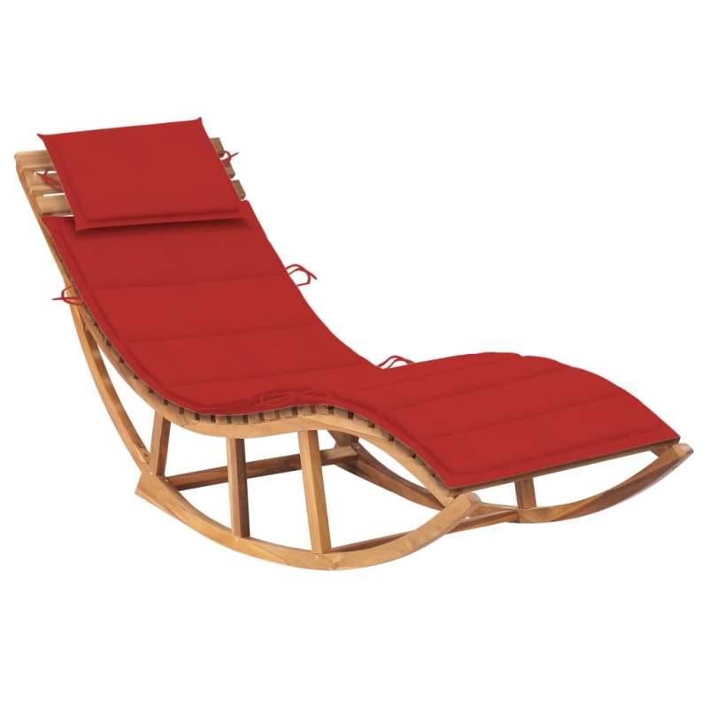 vidaXL Lettino Prendisole a Dondolo con Cuscino in Massello di Teak vidaXL Lettino Prendisole a Dondolo con Cuscino in Massello di Teak