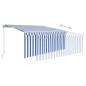 Tenda da Sole Retrattile Manuale con Parasole 3x2,5m Blu Bianca Tenda da Sole Retrattile Manuale con Parasole 3x2,5m Blu Bianca