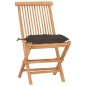 vidaXL Set da Pranzo Giardino Pieghevole 3 pz Cuscino Massello di Teak vidaXL Set da Pranzo Giardino Pieghevole 3 pz Cuscino Massello di Teak