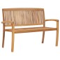 vidaXL Panchina da Giardino Impilabile e Cuscino 128,5cm Teak Massello vidaXL Panchina da Giardino Impilabile e Cuscino 128,5cm Teak Massello