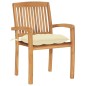 vidaXL Sedie da Giardino 2pz con Cuscini Bianco Crema in Teak Massello vidaXL Sedie da Giardino 2pz con Cuscini Bianco Crema in Teak Massello