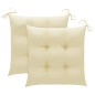 vidaXL Sedie da Giardino 2pz con Cuscini Bianco Crema in Teak Massello vidaXL Sedie da Giardino 2pz con Cuscini Bianco Crema in Teak Massello