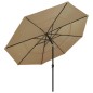 Ombrellone a 3 Livelli con Palo in Alluminio Grigio Talpa 3,5 m Ombrellone a 3 Livelli con Palo in Alluminio Grigio Talpa 3,5 m