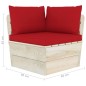 vidaXL Set Divani da Giardino su Pallet 3 pz con Cuscini Legno Abete