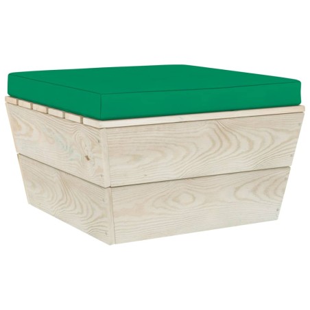 vidaXL Ottomana da Giardino su Pallet con Cuscino in Legno di Abete