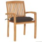 vidaXL Sedie da Giardino 2 pz Cuscini Grigio Talpa in Teak Massello vidaXL Sedie da Giardino 2 pz Cuscini Grigio Talpa in Teak Massello