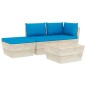 vidaXL Set Divani da Giardino su Pallet 4 pz con Cuscini Legno Abete vidaXL Set Divani da Giardino su Pallet 4 pz con Cuscini Legno Abete
