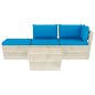 vidaXL Set Divani da Giardino su Pallet 4 pz con Cuscini Legno Abete vidaXL Set Divani da Giardino su Pallet 4 pz con Cuscini Legno Abete