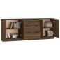 Credenze 3 pz Rovere Marrone in Legno Multistrato Credenze 3 pz Rovere Marrone in Legno Multistrato