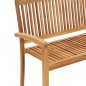 vidaXL Panchina da Giardino Impilabile e Cuscino 128,5cm Teak Massello vidaXL Panchina da Giardino Impilabile e Cuscino 128,5cm Teak Massello