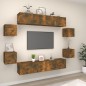 Set Mobili Porta TV 8pz Rovere Fumo in Legno Multistrato Set Mobili Porta TV 8pz Rovere Fumo in Legno Multistrato