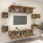 Set Mobili Porta TV 8pz Rovere Fumo in Legno Multistrato Set Mobili Porta TV 8pz Rovere Fumo in Legno Multistrato