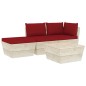 vidaXL Set Divani da Giardino su Pallet 4 pz con Cuscini Legno Abete vidaXL Set Divani da Giardino su Pallet 4 pz con Cuscini Legno Abete
