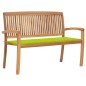 vidaXL Panchina da Giardino Impilabile e Cuscino 128,5cm Teak Massello vidaXL Panchina da Giardino Impilabile e Cuscino 128,5cm Teak Massello