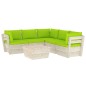 vidaXL Set Divani da Giardino su Pallet 6 pz con Cuscini Legno Abete