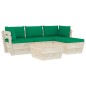 vidaXL Set Divani da Giardino su Pallet 5 pz con Cuscini Legno Abete
