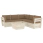 vidaXL Set Divani da Giardino su Pallet 6 pz con Cuscini Legno Abete vidaXL Set Divani da Giardino su Pallet 6 pz con Cuscini Legno Abete