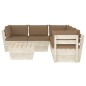 vidaXL Set Divani da Giardino su Pallet 6 pz con Cuscini Legno Abete vidaXL Set Divani da Giardino su Pallet 6 pz con Cuscini Legno Abete
