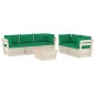 vidaXL Set Divani da Giardino su Pallet 6 pz con Cuscini Legno Abete vidaXL Set Divani da Giardino su Pallet 6 pz con Cuscini Legno Abete