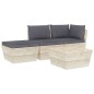 vidaXL Set Divani da Giardino su Pallet 4 pz con Cuscini Legno Abete vidaXL Set Divani da Giardino su Pallet 4 pz con Cuscini Legno Abete