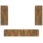 Set di Mobili Porta TV 4 pz Rovere Fumo in Legno Multistrato