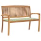 vidaXL Panchina da Giardino Impilabile e Cuscino 128,5cm Teak Massello vidaXL Panchina da Giardino Impilabile e Cuscino 128,5cm Teak Massello