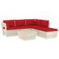 vidaXL Set Divani da Giardino su Pallet 6 pz con Cuscini Legno Abete vidaXL Set Divani da Giardino su Pallet 6 pz con Cuscini Legno Abete