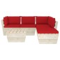 vidaXL Set Divani da Giardino su Pallet 6 pz con Cuscini Legno Abete vidaXL Set Divani da Giardino su Pallet 6 pz con Cuscini Legno Abete