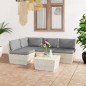 vidaXL Set Divani da Giardino su Pallet 5 pz con Cuscini Legno Abete vidaXL Set Divani da Giardino su Pallet 5 pz con Cuscini Legno Abete