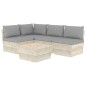 vidaXL Set Divani da Giardino su Pallet 5 pz con Cuscini Legno Abete vidaXL Set Divani da Giardino su Pallet 5 pz con Cuscini Legno Abete