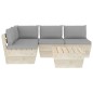 vidaXL Set Divani da Giardino su Pallet 5 pz con Cuscini Legno Abete vidaXL Set Divani da Giardino su Pallet 5 pz con Cuscini Legno Abete