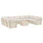 vidaXL Set Divani da Giardino su Pallet 10 pz con Cuscini Legno Abete vidaXL Set Divani da Giardino su Pallet 10 pz con Cuscini Legno Abete