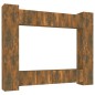 Set Mobili Porta TV 8pz Rovere Fumo in Legno Multistrato Set Mobili Porta TV 8pz Rovere Fumo in Legno Multistrato
