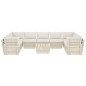 vidaXL Set Divani da Giardino su Pallet 10 pz con Cuscini Legno Abete vidaXL Set Divani da Giardino su Pallet 10 pz con Cuscini Legno Abete