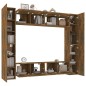 Set Mobili Porta TV 8pz Rovere Fumo in Legno Multistrato Set Mobili Porta TV 8pz Rovere Fumo in Legno Multistrato