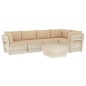 vidaXL Set Divani da Giardino su Pallet 6 pz con Cuscini Legno Abete vidaXL Set Divani da Giardino su Pallet 6 pz con Cuscini Legno Abete