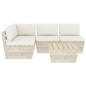 vidaXL Set Divani da Giardino su Pallet 5 pz con Cuscini Legno Abete vidaXL Set Divani da Giardino su Pallet 5 pz con Cuscini Legno Abete