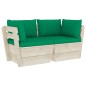 vidaXL Divano da Giardino a 2 Posti su Pallet con Cuscini Legno Abete vidaXL Divano da Giardino a 2 Posti su Pallet con Cuscini Legno Abete