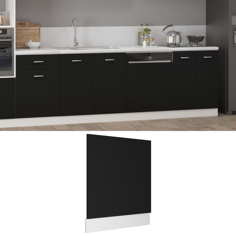 Pannello Lavastoviglie Nero 59,5x3x67 cm in Truciolato Pannello Lavastoviglie Nero 59,5x3x67 cm in Truciolato