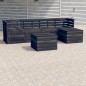 vidaXL Set Divani da Giardino su Pallet 6 pz Legno Pino Grigio Scuro vidaXL Set Divani da Giardino su Pallet 6 pz Legno Pino Grigio Scuro